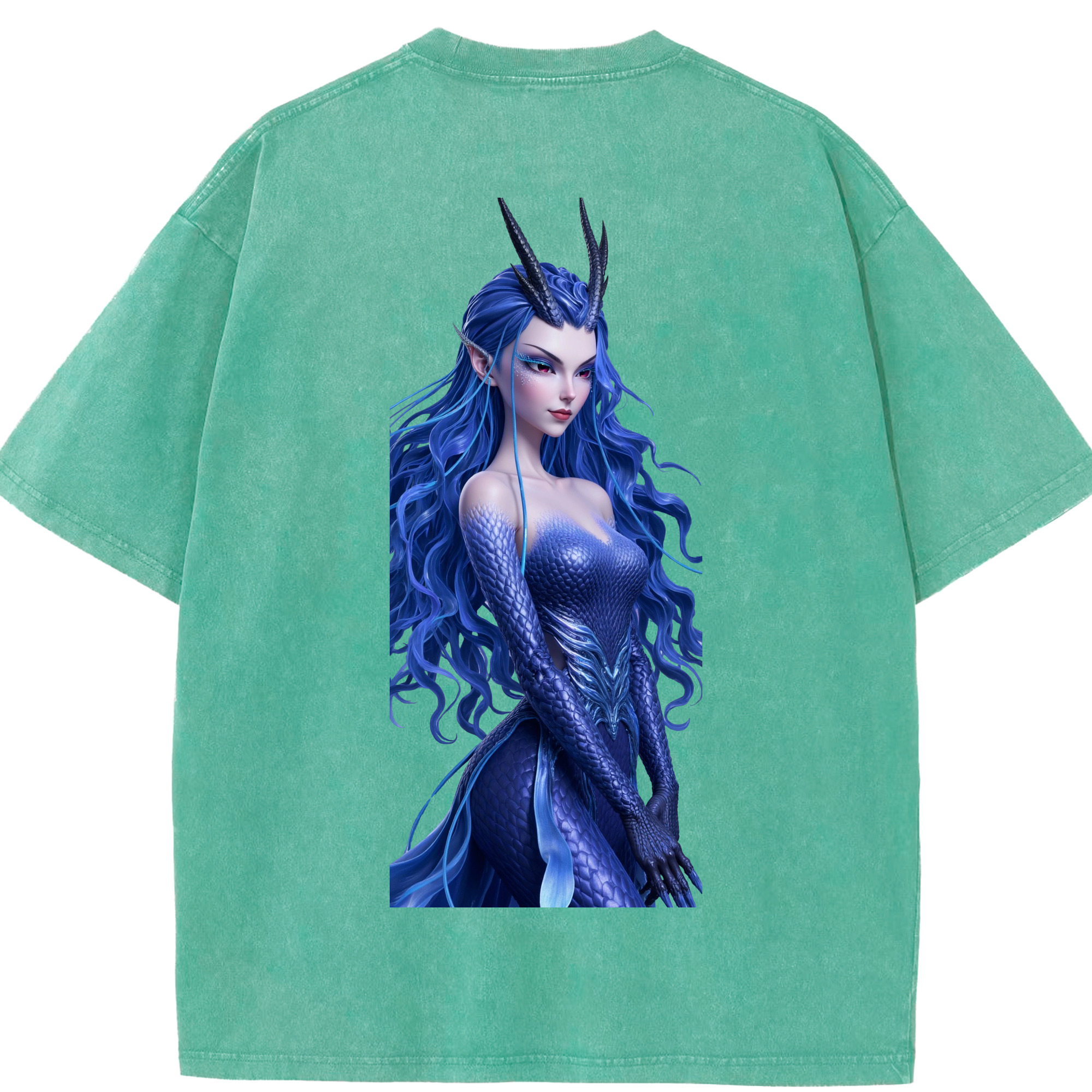 （画像用） Ne Zha 2 ナタ 魔童の大暴れ 綿100% ヴィンテージ風 半袖Tシャツ（背面プリント）
